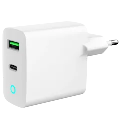 Gembird TA-UC-PDQC20L-W-01 1 USB-A + 1 Type-C (PD20Вт + QC3.0 18Вт) Сетевое зарядное устройство