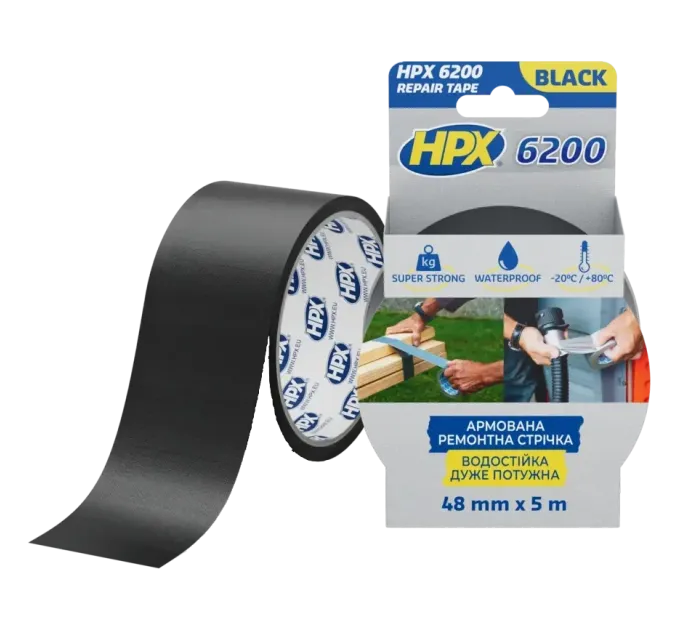 HPX CS5005 6200 48мм х 5м Стрічка армована одностороння HPX CS5005 6200 48мм х 5м Стрічка армована одностороння