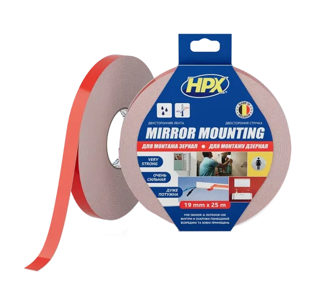 HPX DS1905 MIRROR MOUNTING 19мм х 25м Лента двухсторонняя вспененная для зеркал