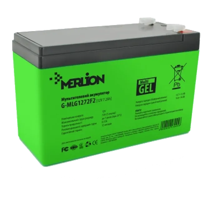 MERLION G-MLG1272F2 7.2 А●г 12В Свинцово-кислотная аккумуляторная батарея
