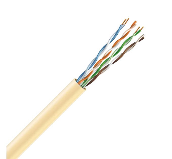 Кабель UTP Cat. 5e U/UTP LSZH мідь безгалогенна LSZH 4х2х24 AWG (70328) бухта 305м. Жовтий ЗЗКМ