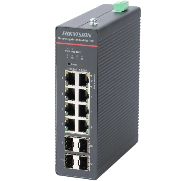 Hikvision DS-3T1512HP-SI-8P4FKIT(240W) Коммутатор 8 портов управляемый Hikvision DS-3T1512HP-SI-8P4FKIT(240W) Коммутатор 8 портов управляемый
