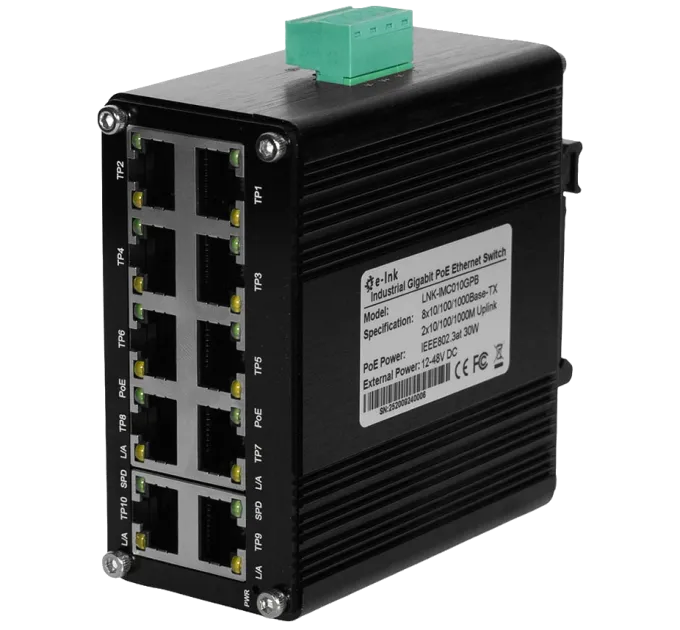 E-LINK LNK-IMC010GPB Коммутатор 10 портов неуправляемый E-LINK LNK-IMC010GPB Коммутатор 10 портов неуправляемый