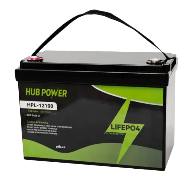 Hub Power HPL-12100 LiFePO4 12В/100А•г Акумуляторна батарея Hub Power HPL-12100 LiFePO4 12В/100А•г Акумуляторна батарея