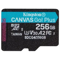 Kingston 256GB microSDXC Canvas Go Plus Gen4 200MB/s A2 U3 V30 Card+Adapter Модуль флэш-памяти