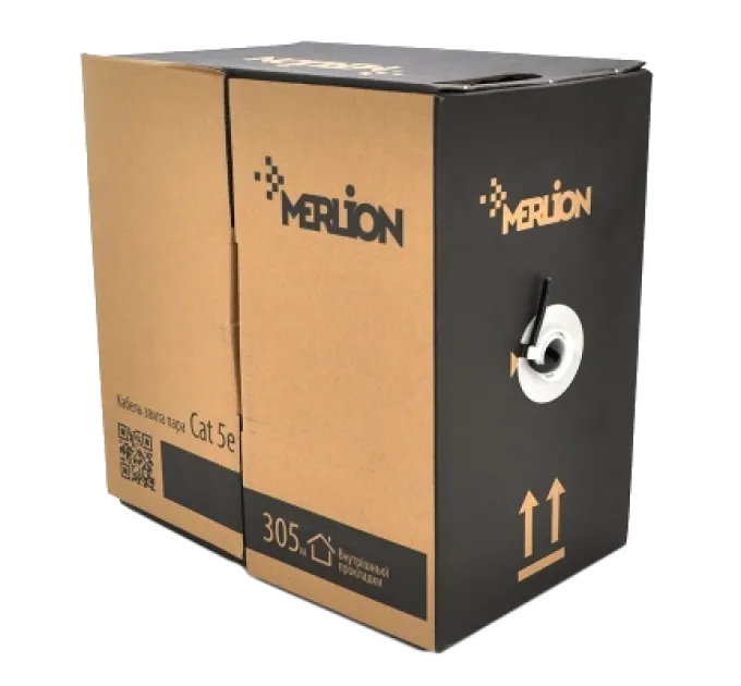 Merlion внутрішній КВП UTP (4*2*0.5) 4p 24 AWG CCA ПВХ (305м) білий Кабель