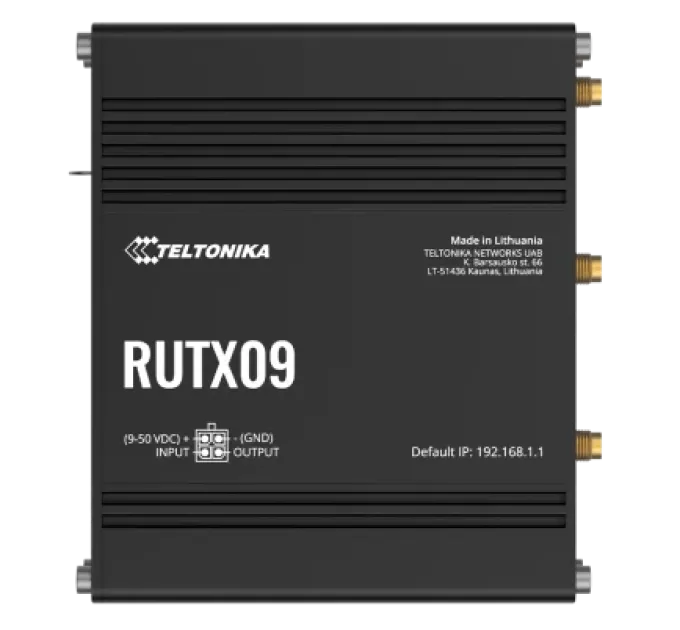 Teltonika RUTX09 IoT з 4G LTE, Wi-Fi Промисловий стільниковий маршрутизатор Teltonika RUTX09 IoT з 4G LTE, Wi-Fi Промисловий стільниковий маршрутизатор