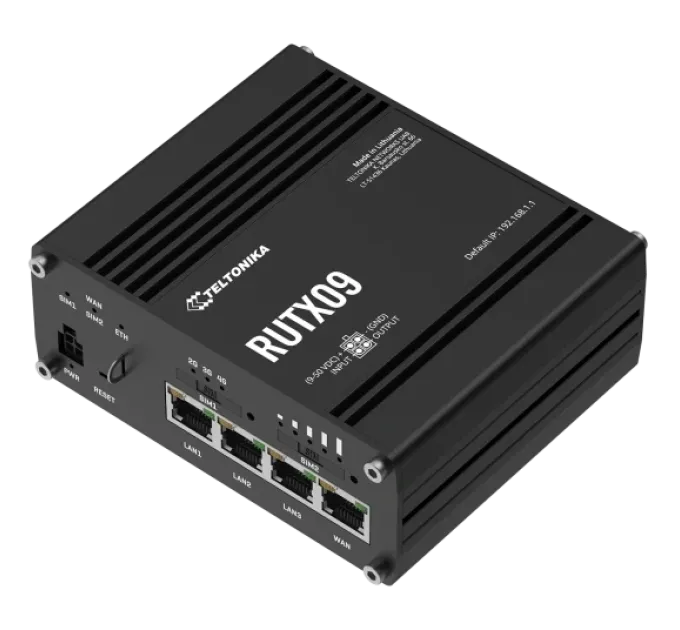 Teltonika RUTX09 IoT з 4G LTE, Wi-Fi Промисловий стільниковий маршрутизатор
