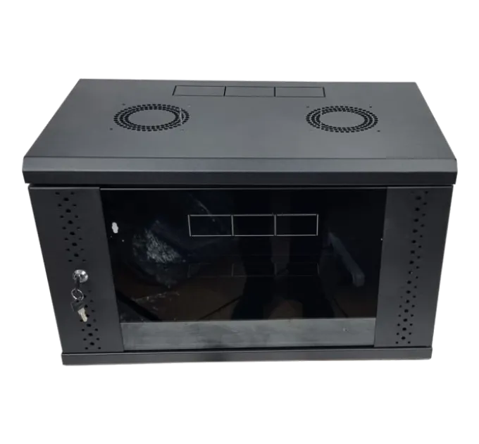 EServer 6U 600х500х370 скло, чорна Шафа