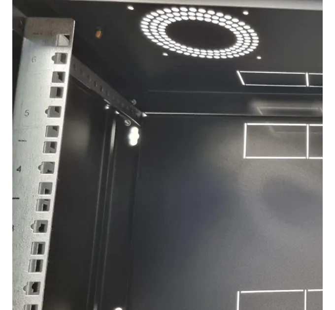 EServer 6U 600х500х370 скло, чорна Шафа