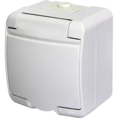 ETI 4668015 Hermetics Розетка 1-на с/к Schuko RHE-1s (белая/белая крышка, IP54)