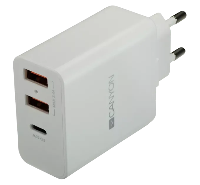 Canyon H-08 white (QC/PD 30W) Мережевий зарядний пристрiй