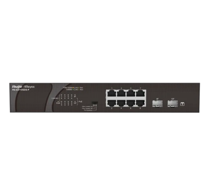 Ruijie Reyee RG-ES110GDS-P PoE Коммутатор 8 портов неуправляемый