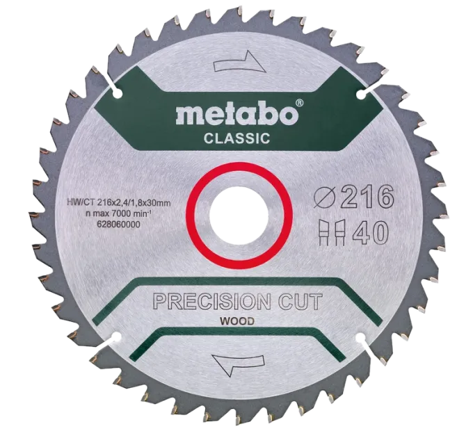 Metabo "precision cut wood - classic" (628060000) Пильний диск 216x30, Z40 WZ 5°neg.
