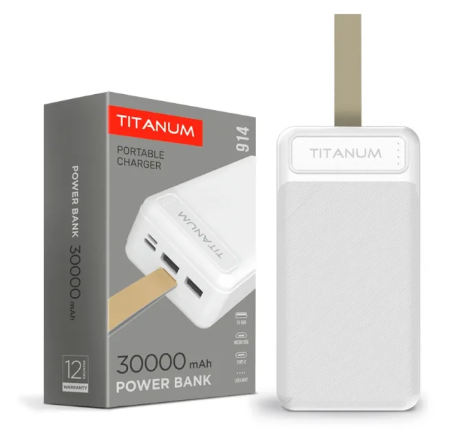TITANUM 914 White 30000mAh Повербанк