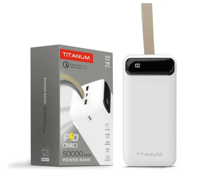 TITANUM 741S 22.5W White 50000mAh Повербанк