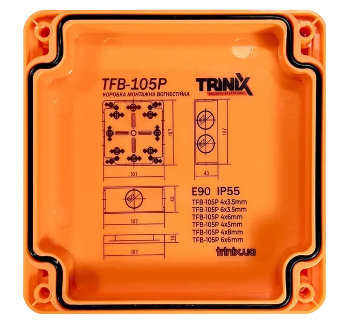 Trinix TFB-105P 4x3.5 Огнестойкая распределительная коробка Trinix TFB-105P 4x3.5 Огнестойкая распределительная коробка