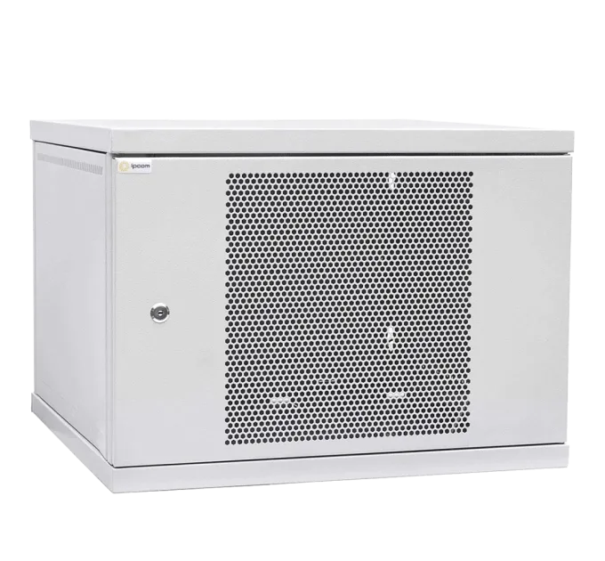 IPCOM 12U 600x600 Шкаф телекоммуникационная дверь перфорация (серая)