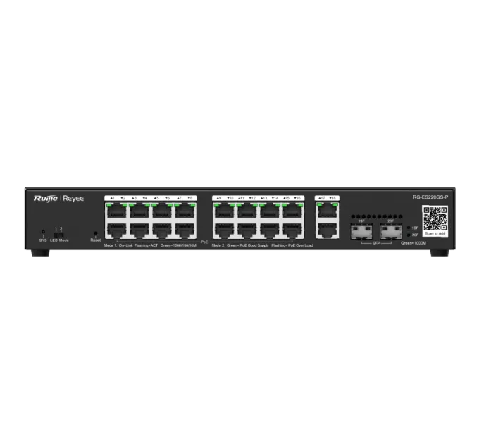 Ruijie Reyee RG-ES220GS-P POE Коммутатор 20 портов управляемый