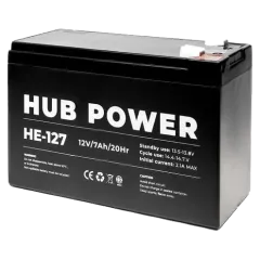 Hub Power НЕ-127 7А•г 12В Свинцево-кислотна акумуляторна батарея