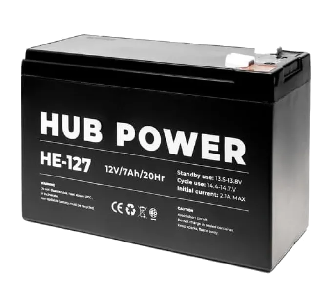 Hub Power НЕ-127 7А•г 12В Свинцево-кислотна акумуляторна батарея