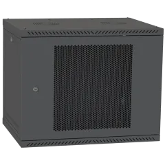 IPCOM 12U 600x600 Шафа телекомунікаційна двері перфорація (чорна)