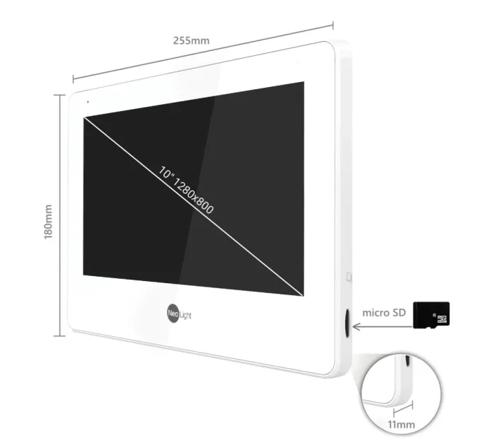 Neolight MEZZO Hybrid Black + SOLO IP Graphite з кутком, PoE адаптер для панелі виклику Комплект відеодомофону