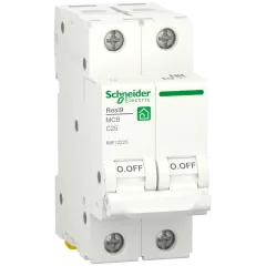 RESI9 25 А, 2P, кривая С, 6кА Автоматический выключатель Schneider Electric RESI9 25 А, 2P, кривая С, 6кА Автоматический выключатель Schneider Electric