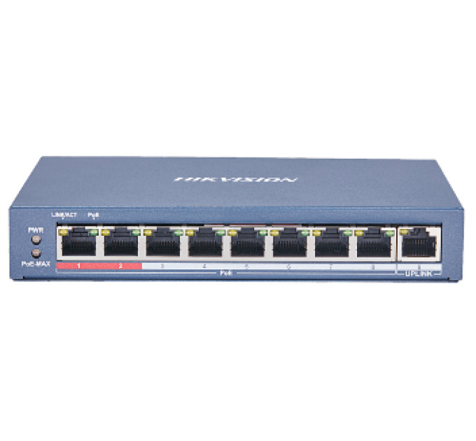 Hikvision DS-3E0109P-E(C) POE Комутатор 8 портів некерований