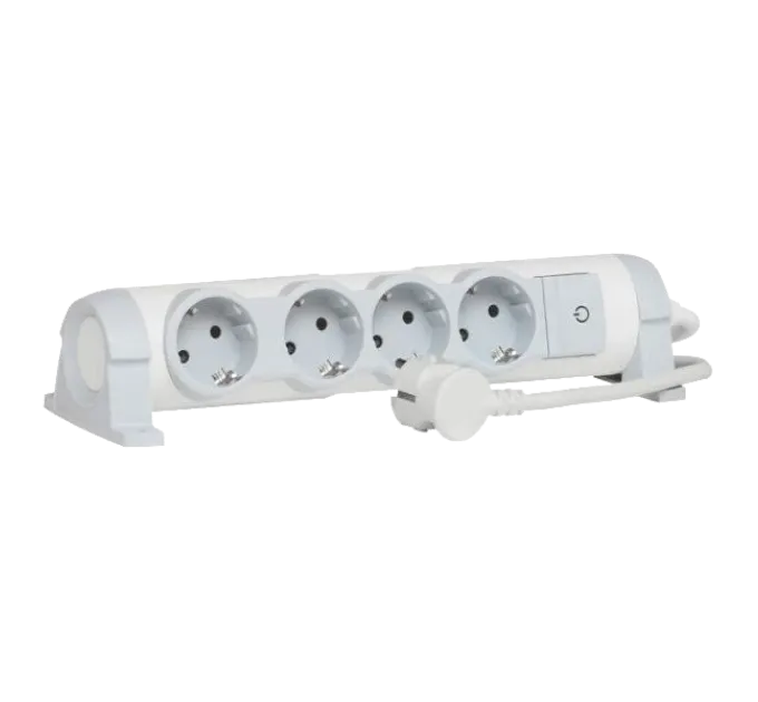 Legrand 4XSchuko 3Gх1,5 мм, 3м Мережевий подовжувач з вимикачем білий, комфорт Legrand 4XSchuko 3Gх1,5 мм, 3м Мережевий подовжувач з вимикачем білий, комфорт