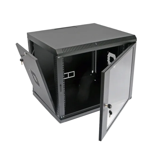 9U Шафа 19" , 600х500х507 мм (Ш*Г*В), акрилове скло, чорна
