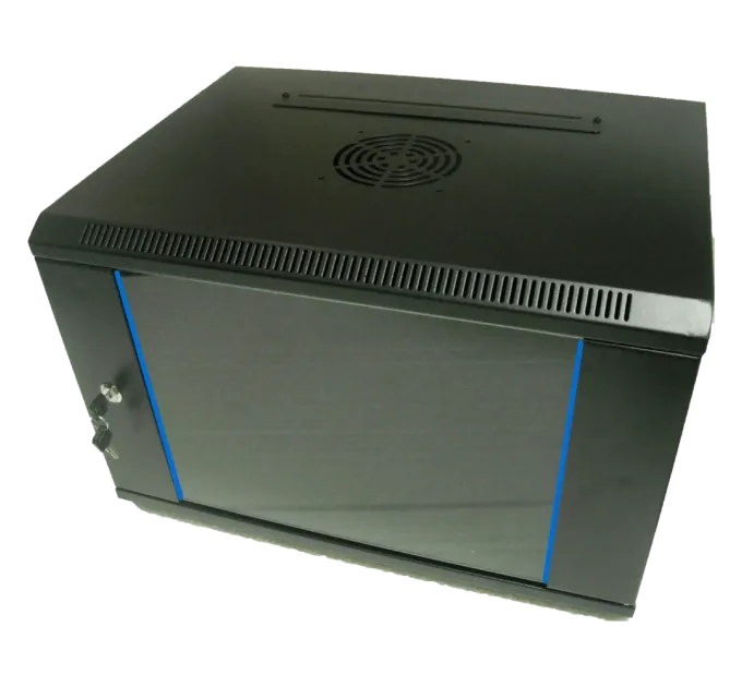 Hypernet WMNC66-15U-FLAT-AC-BLACK Шафа комутаційна настінна 15U 600x600 розбірна чорна
