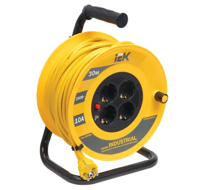 IEK Подовжувач-катушка 4гн 30м З/К УК30 т/з (3х1,5мм2) IP44