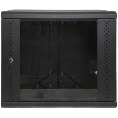 EServer 9U 600х350х503 скло, чорна Шафа
