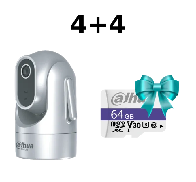 DH-H4C-GE 4МП PT Wi-Fi Комплект Dahua 4+4
