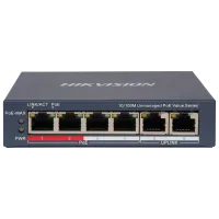 Hikvision DS-3E0106P-E/M(B) POE Комутатор 6 портів некерований Hikvision DS-3E0106P-E/M(B) POE Комутатор 6 портів некерований