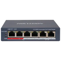 Hikvision DS-3E0106P-E/M(B) POE Коммутатор 6 портов неуправляемый Hikvision DS-3E0106P-E/M(B) POE Коммутатор 6 портов неуправляемый