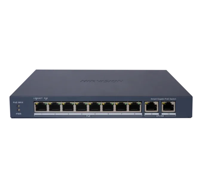 Hikvision DS-3E1510P-EIV2 POE Комутатор 8 портів керований