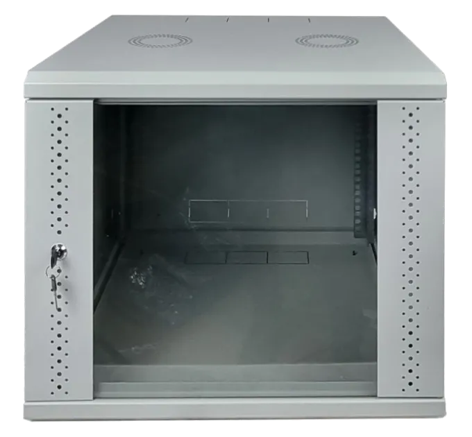 EServer 9U 600х600х503 скло, сіра Шафа
