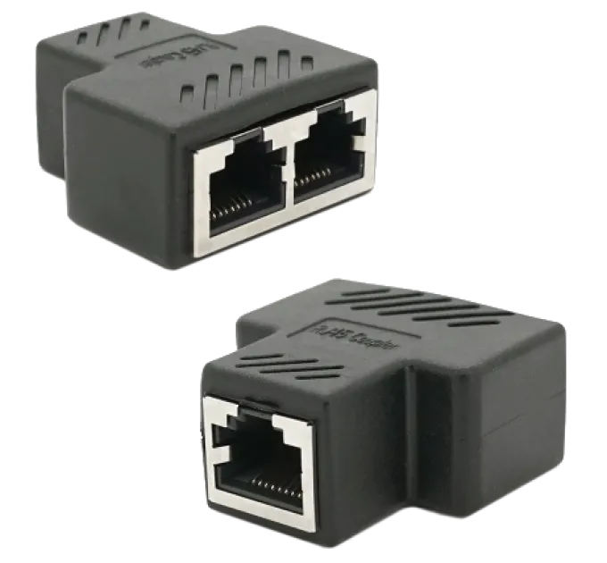 RJ45 8P8C мама / 2x мама Q100 З'єднувач екранувань RJ45 8P8C мама / 2x мама Q100 З'єднувач екранувань