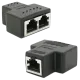 RJ45 8P8C мама / 2x мама Q100 З'єднувач екранований RJ45 8P8C мама / 2x мама Q100 З'єднувач екранований