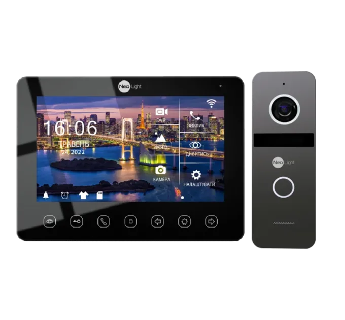 NeoLight NeoKIT HD WF B/Graphite Комплект видеодомофона NeoLight NeoKIT HD WF B/Graphite Комплект видеодомофона