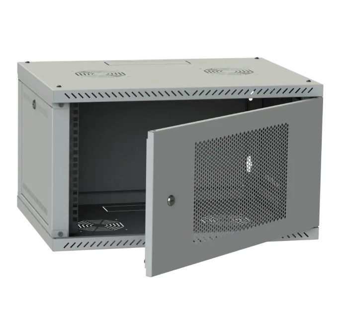 IPCOM 4U 600x450 двері перфорація (сіра) Шафа телекомунікаційна