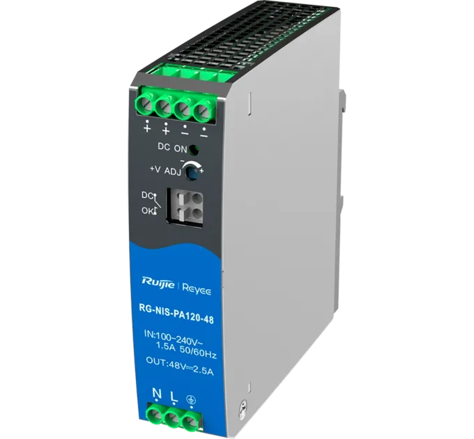 Ruijie RG-NIS-PA120-48 Источник питания AC/DC 120 Вт на DIN-рейке Ruijie RG-NIS-PA120-48 Источник питания AC/DC 120 Вт на DIN-рейке