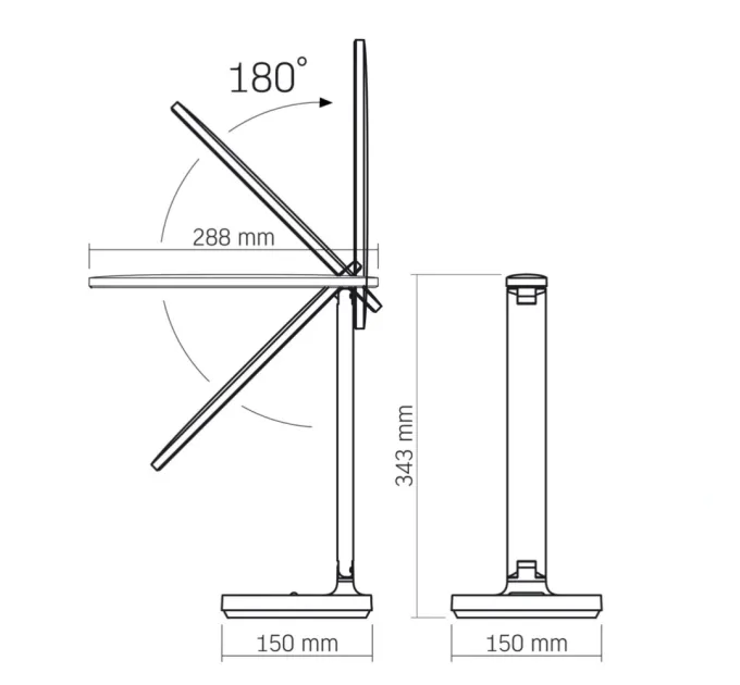 VIDEX VL-TF16W 5W 1800-5000K LED лампа настільна з акумулятором