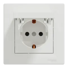 Schneider Electric ASFORA EPH3100121 Розетка одинарная с заземлением и крышкой