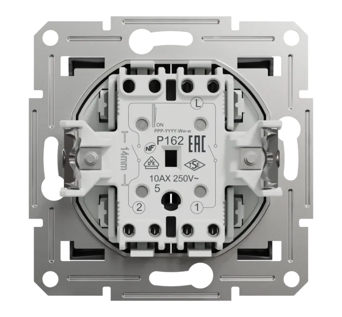 Schneider Electric EPH0300171 Asfora Выключатель 2-клавишный антрацит, пластик, без подсветки и индикации, для врезного монтажа