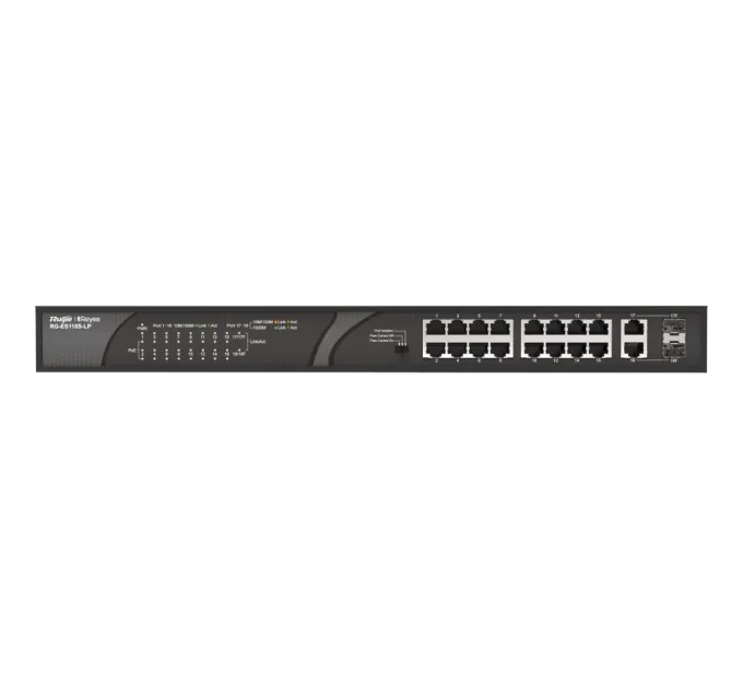 Ruijie Reyee RG-ES118S-LP PoE Коммутатор 16 портов неуправляемый Ruijie Reyee RG-ES118S-LP PoE Коммутатор 16 портов неуправляемый