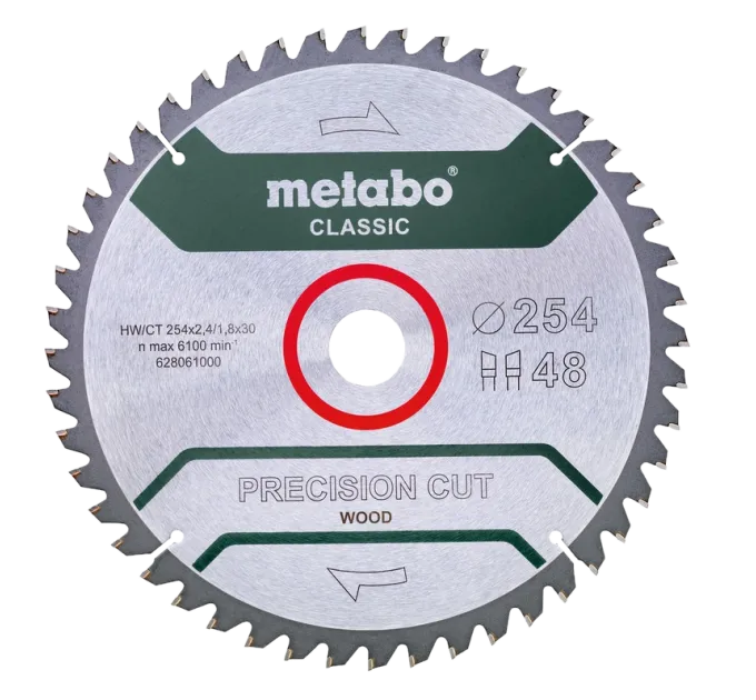 Metabo "precision cut wood - classic" (628061000) Пильний диск 254x30, Z48 WZ 5°neg.