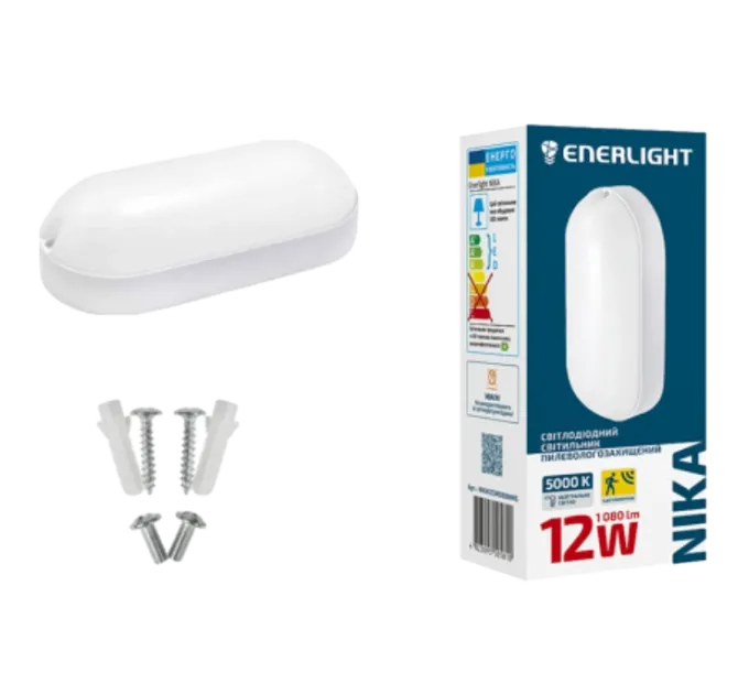 ENERLIGHT NIKA Світильник світлодіодний 12Вт 5000К IP65 з датчиком руху ENERLIGHT NIKA Світильник світлодіодний 12Вт 5000К IP65 з датчиком руху